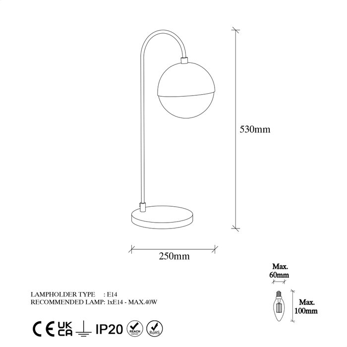 Opviq Horn - 12201 Lámpara de mesa Oro